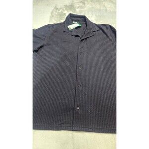 The Commons Men's Black Large Tall Textured Knit Short Sleeve Cotton Blend Shirt